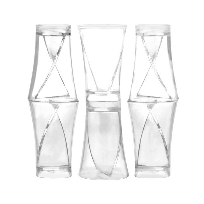 50ml Clear Plastic Twister Shot Glasses (6 Pack)