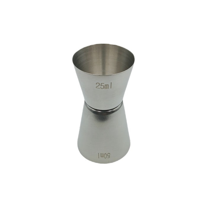 Tot measure s/steel - 25/50ml - measuring cup for alcohol-single