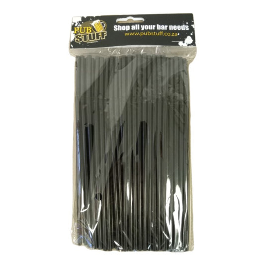 Black Bendy Drinking Straws (100pc)