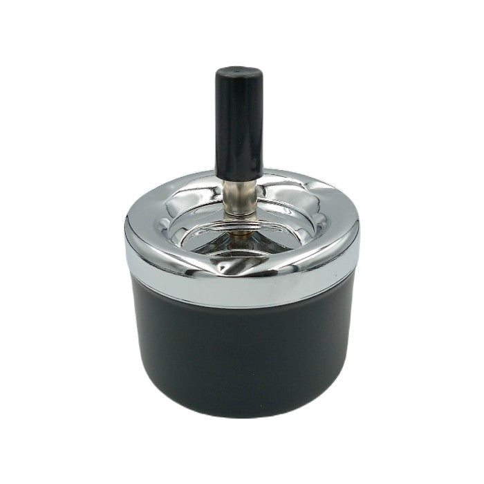 Black and Chrome 8cm Lever Ashtray