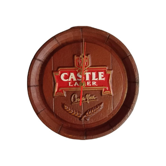 Castle Lager Barrel End Bar Clock