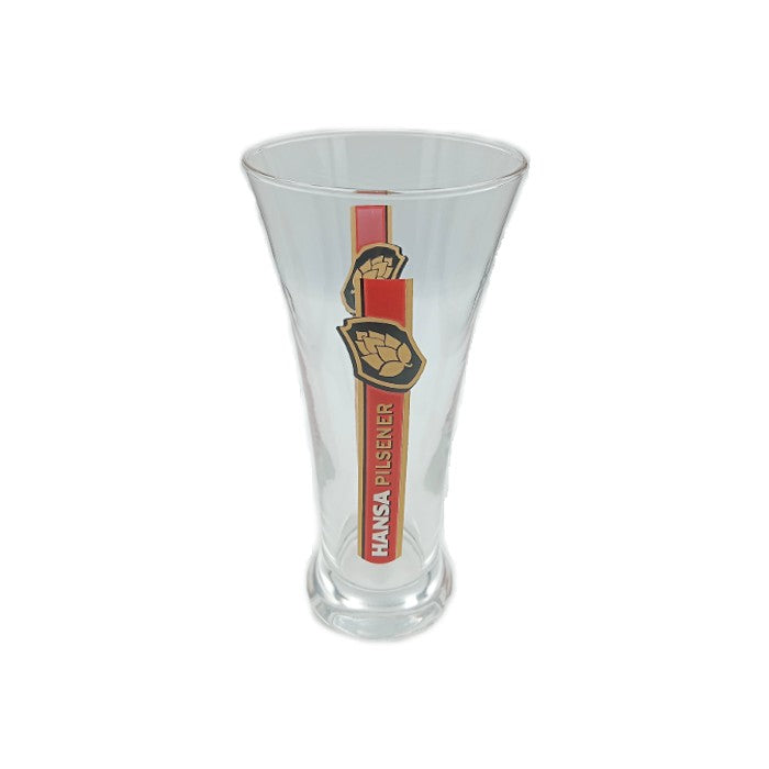 Clear Glass Branded with Hansa Pilsner Branding and a Volume of 300ml (6 Pack)