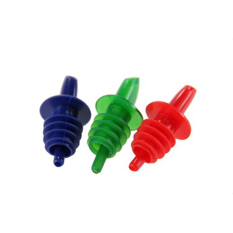 Blue, Green and Red multicolor plastic speed pourers