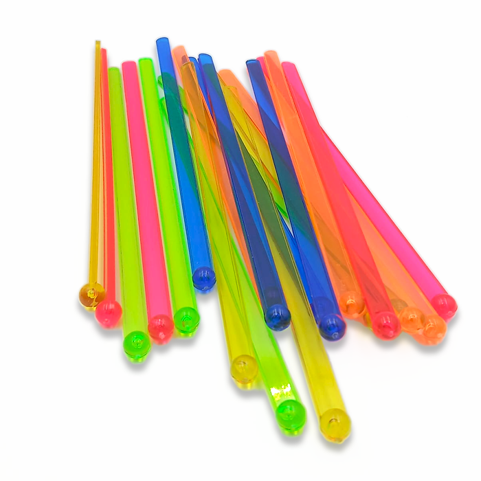 Neon Coloured Swizzle Sticks (20 Pack)