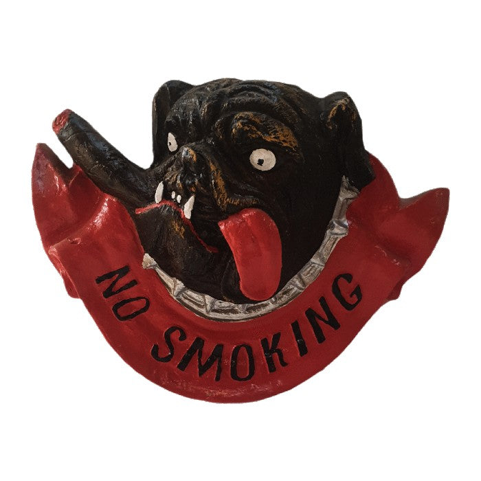 No smoking sign with a bulldogs face