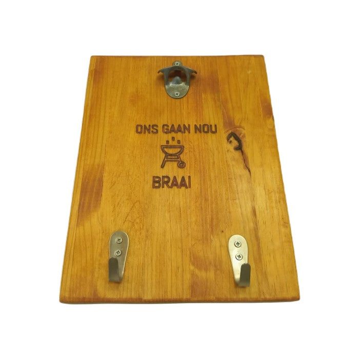 Wooden Braai Utensil Holder With Mounted Bottle Opener 2