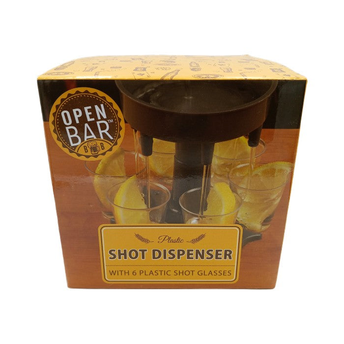 Dispenser with  6 Plastic Shot Glasses